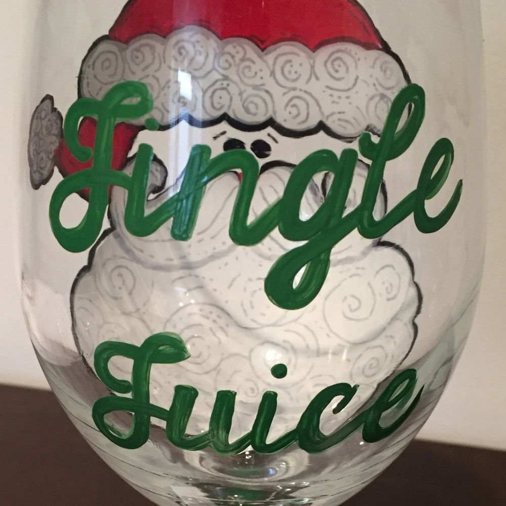Set of 2 Hand Painted Christmas Wine Glasses - NWT - Picture 6 of 8